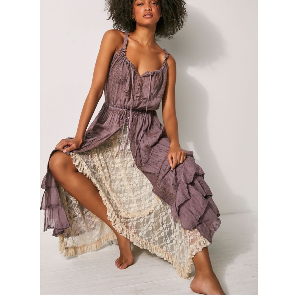 Free People Dolly Bodysuit Dress - Silverberry Size M